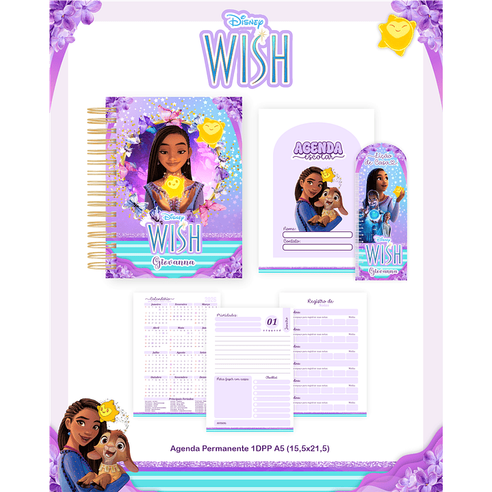 Kit Digital Encadernação Wish - Volta às Aulas Completo 2