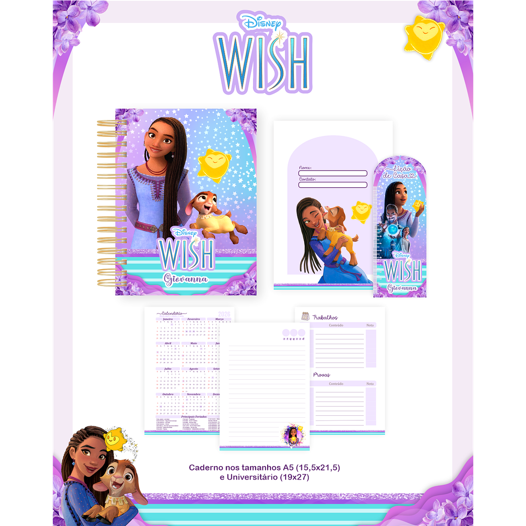 Kit Digital Encadernação Wish - Volta às Aulas Completo 4
