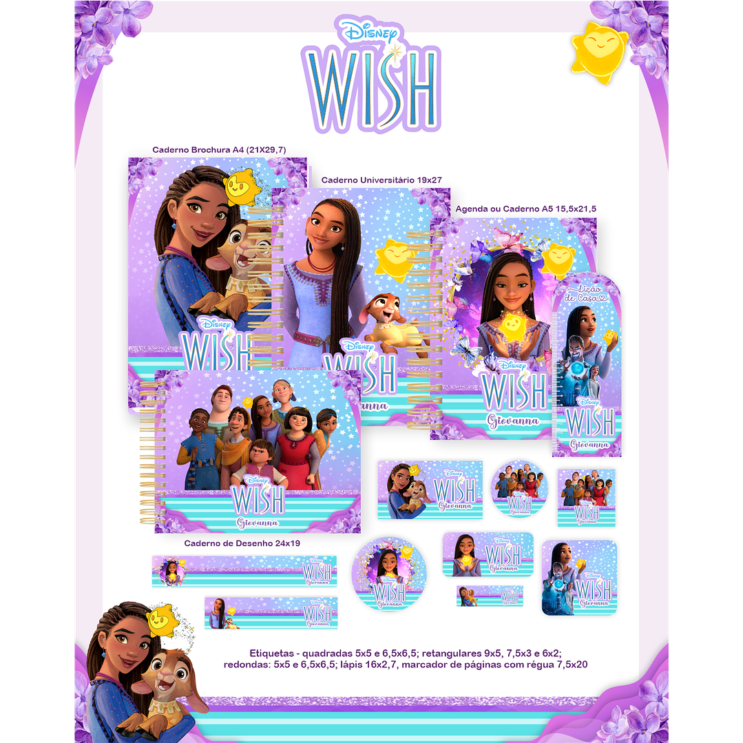 Kit Digital Encadernação Wish - Volta às Aulas Completo 1