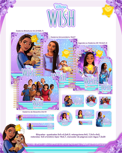 Kit Digital Encadernação Wish - Volta às Aulas Completo