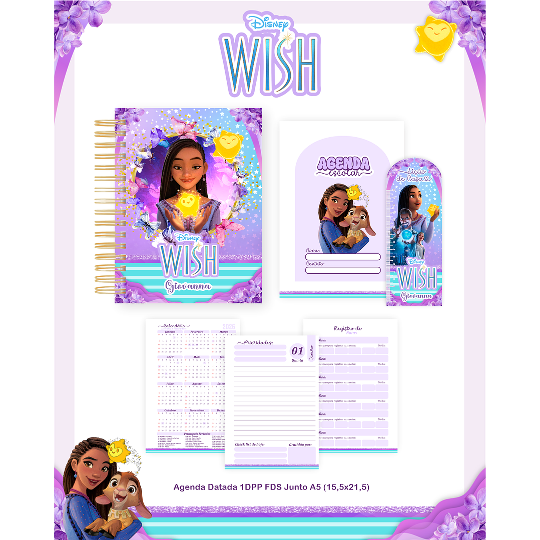 Kit Digital Encadernação Wish - Volta às Aulas Completo 5