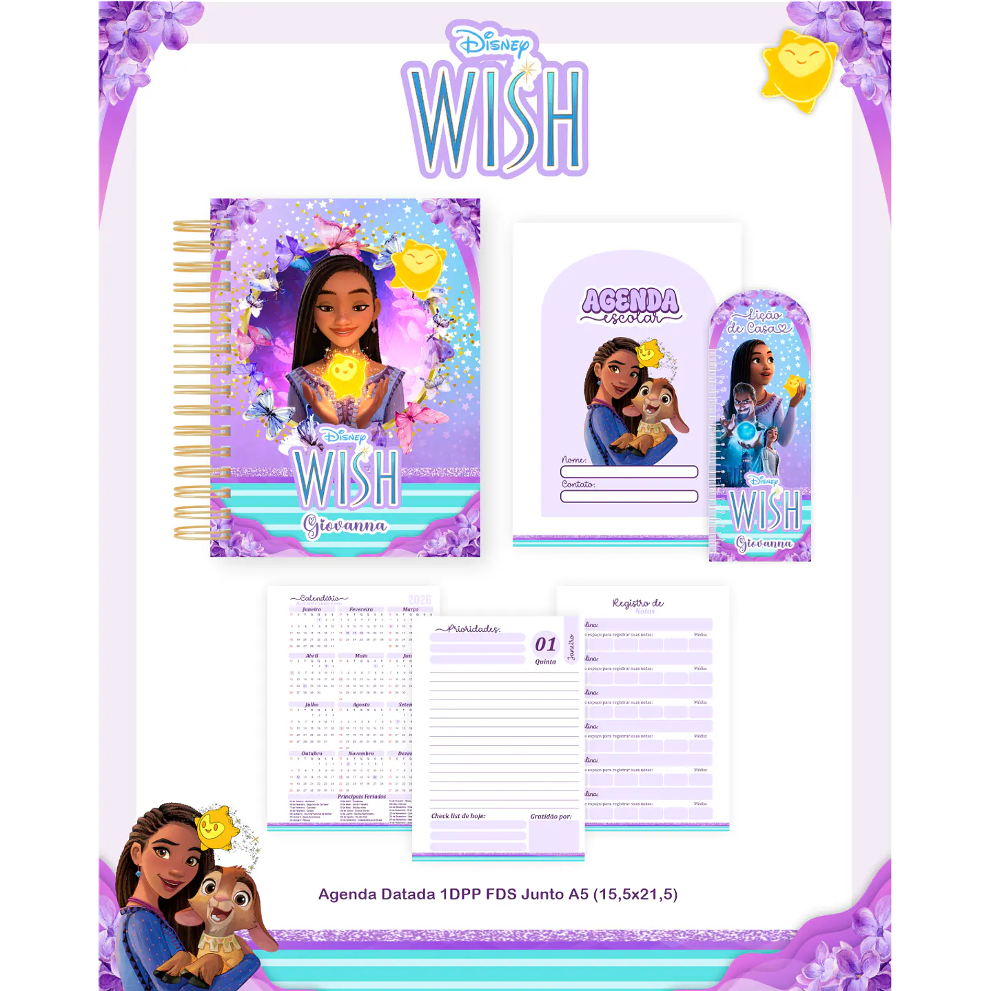 Kit Digital Encadernação Wish - Volta às Aulas Completo 5