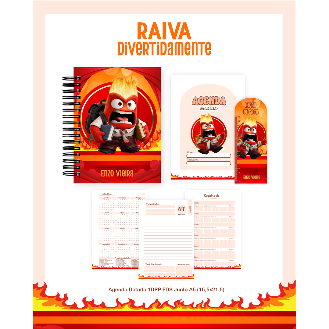 Encadernação Raiva Divertidamente - Volta às Aulas Completo 2