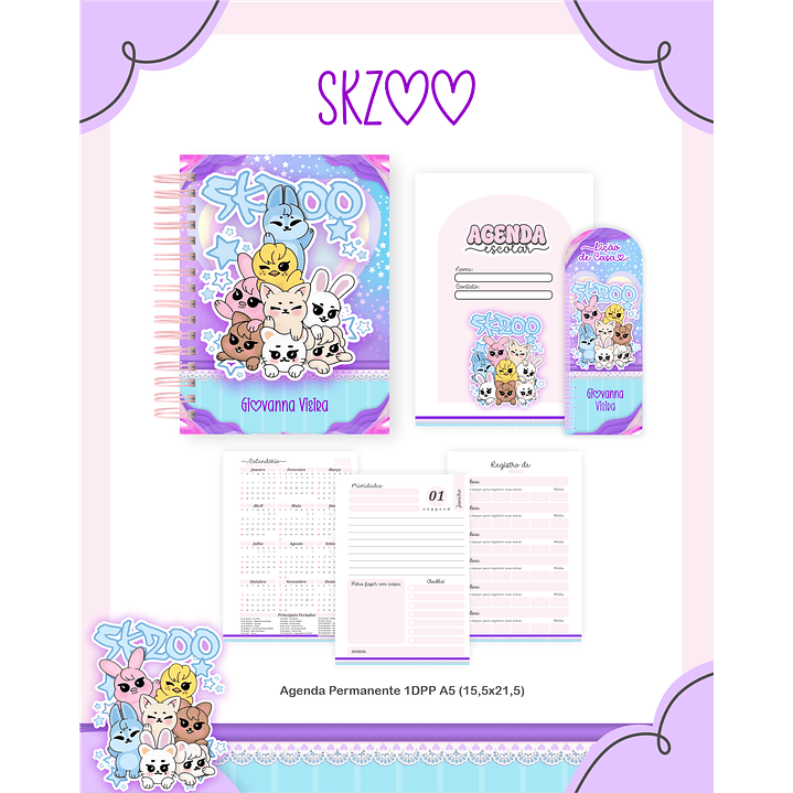 Kit Digital Encadernação SKZOO - Volta às Aulas Completo 2