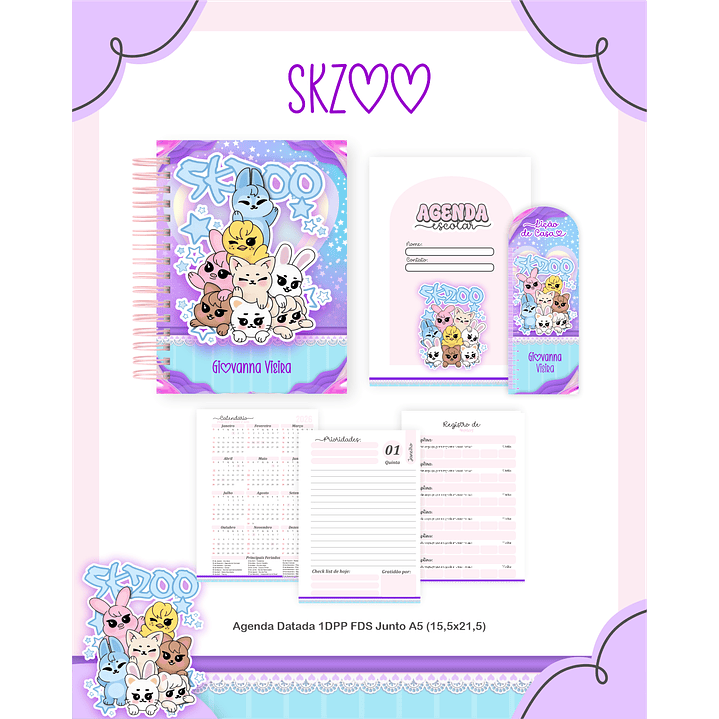 Kit Digital Encadernação SKZOO - Volta às Aulas Completo 3