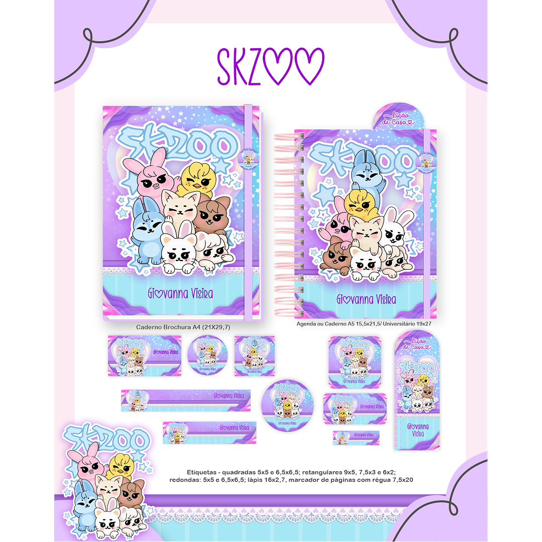 Kit Digital Encadernação SKZOO - Volta às Aulas Completo 4