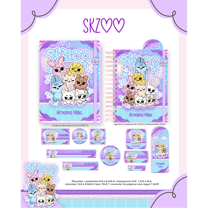 Kit Digital Encadernação SKZOO - Volta às Aulas Completo 4