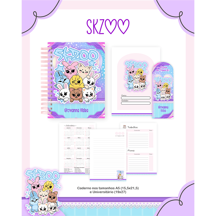 Kit Digital Encadernação SKZOO - Volta às Aulas Completo 5