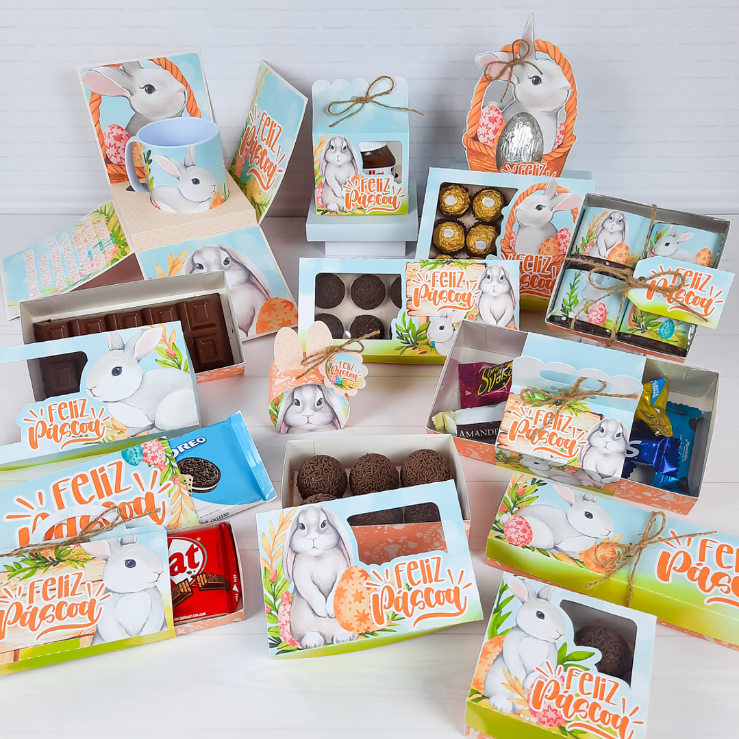 Arquivo de Corte Coelhinho Páscoa Silhouette e PDF 3