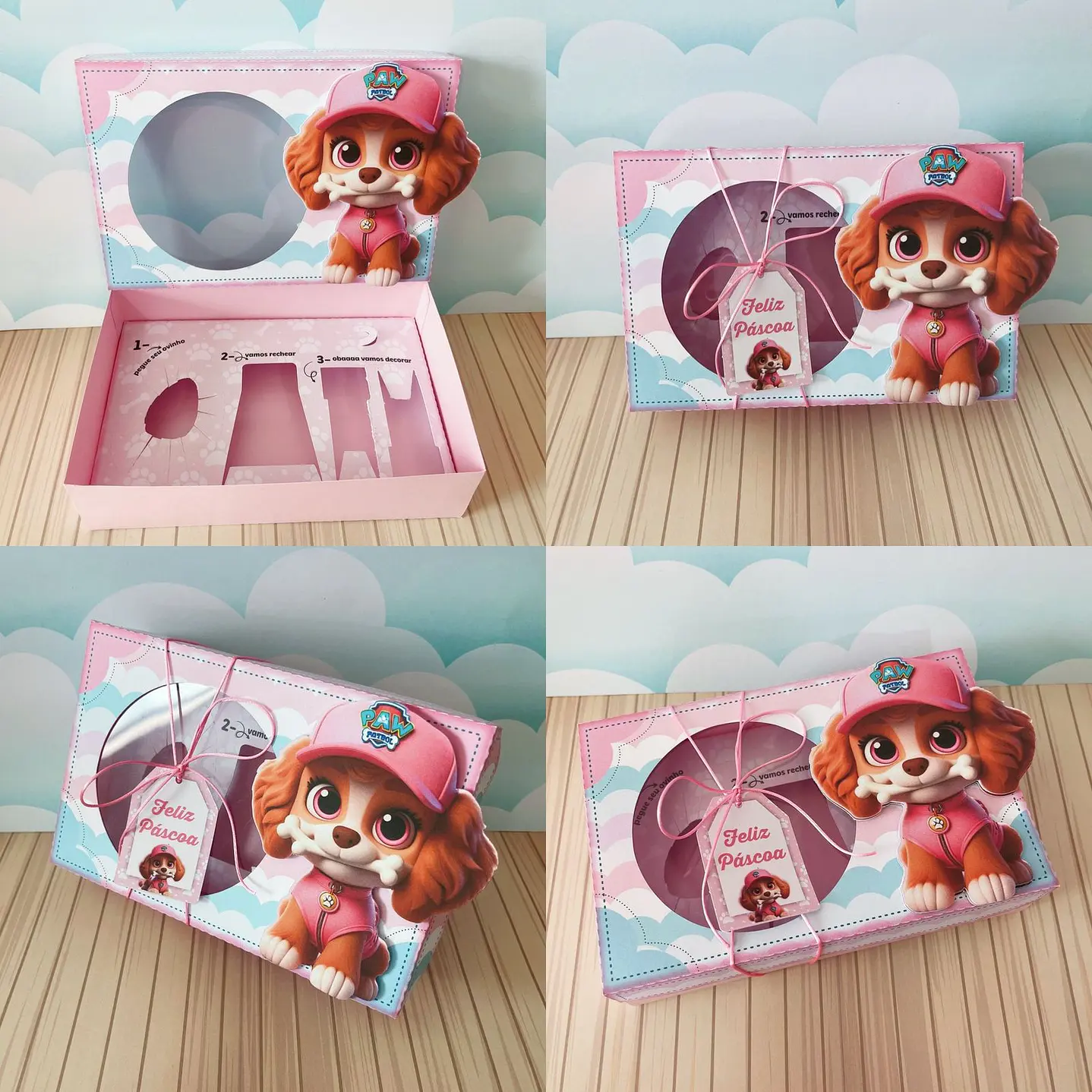 Combo Caixas Mini Confeiteiros Menina  - Arquivo de Corte Páscoa 9