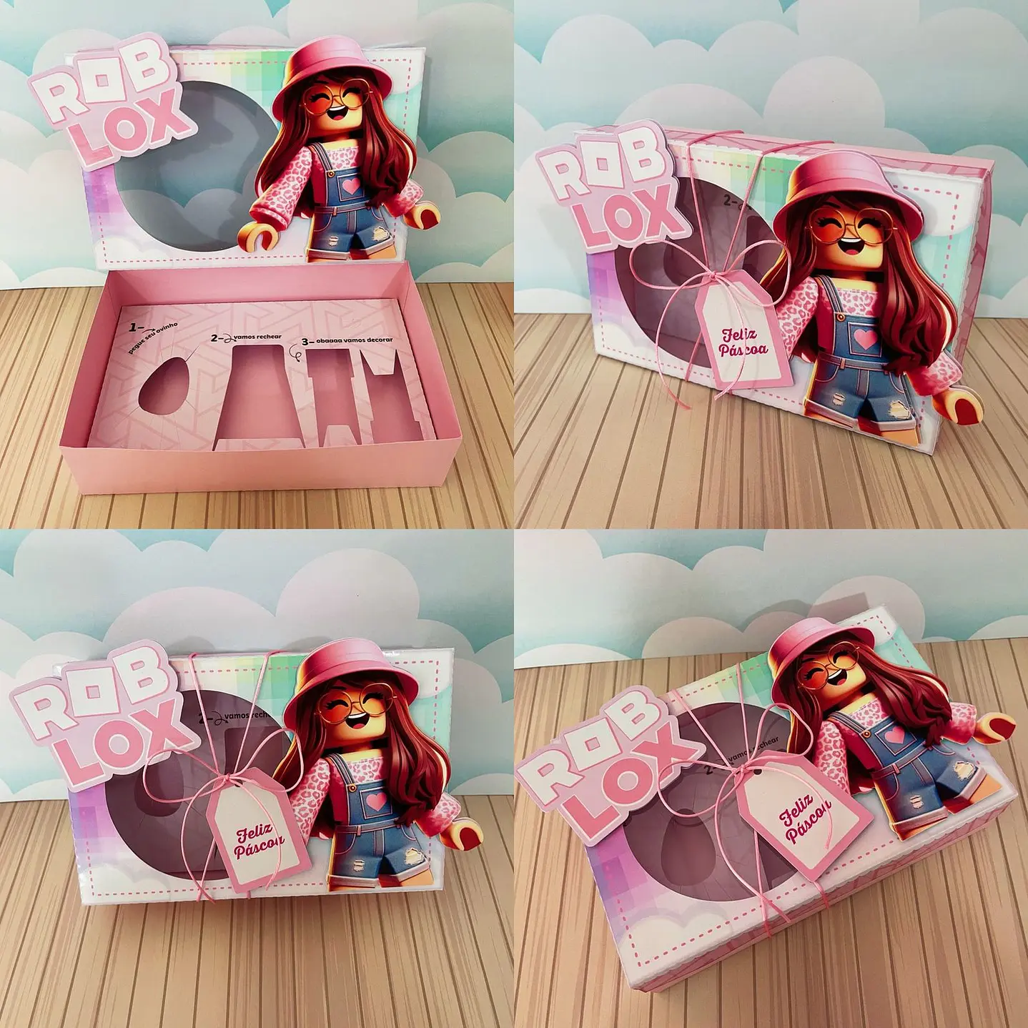 Combo Caixas Mini Confeiteiros Menina  - Arquivo de Corte Páscoa 12