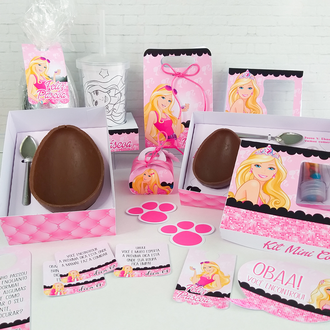 Arquivo de Corte Páscoa Barbie Caixa e Caça aos ovos  1