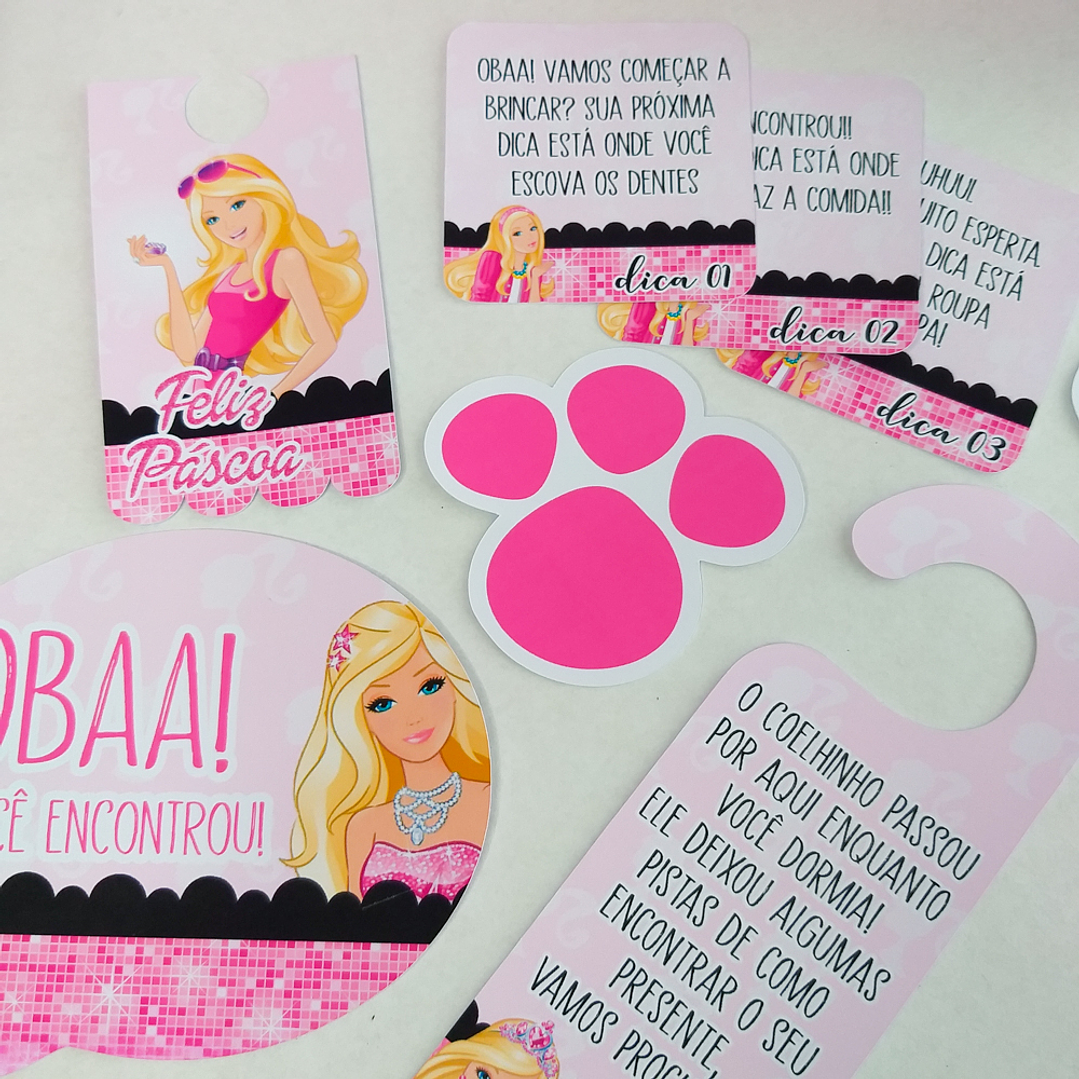 Arquivo de Corte Páscoa Barbie Caixa e Caça aos ovos  2