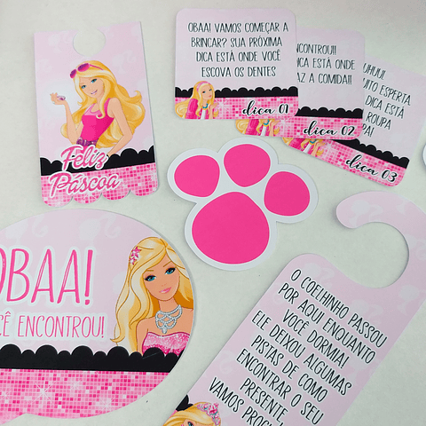 Arquivo de Corte Páscoa Barbie Caixa e Caça aos ovos 