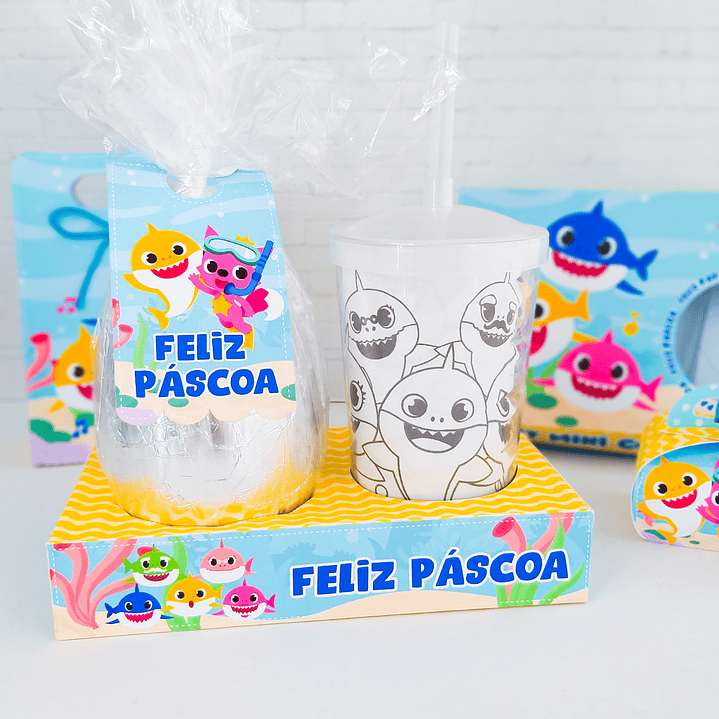 Arquivo de Corte Páscoa Baby Shark Caixas e Caça aos Ovos 3