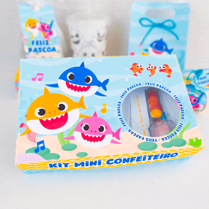 Arquivo de Corte Páscoa Baby Shark Caixas e Caça aos Ovos 5