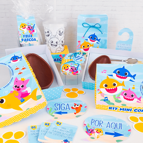 Arquivo de Corte Páscoa Baby Shark Caixas e Caça aos Ovos