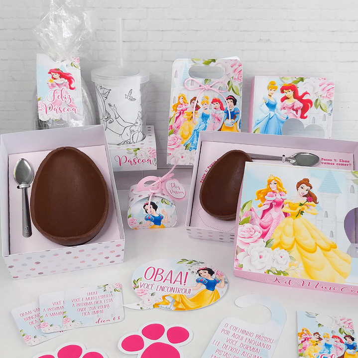 Arquivo de Corte Páscoa Princesas Disney com Caça aos Ovos 1