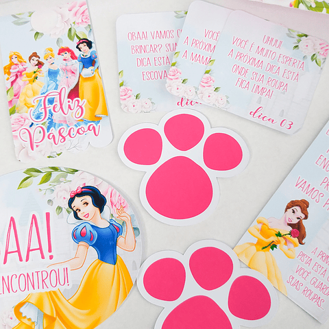 Arquivo de Corte Páscoa Princesas Disney com Caça aos Ovos