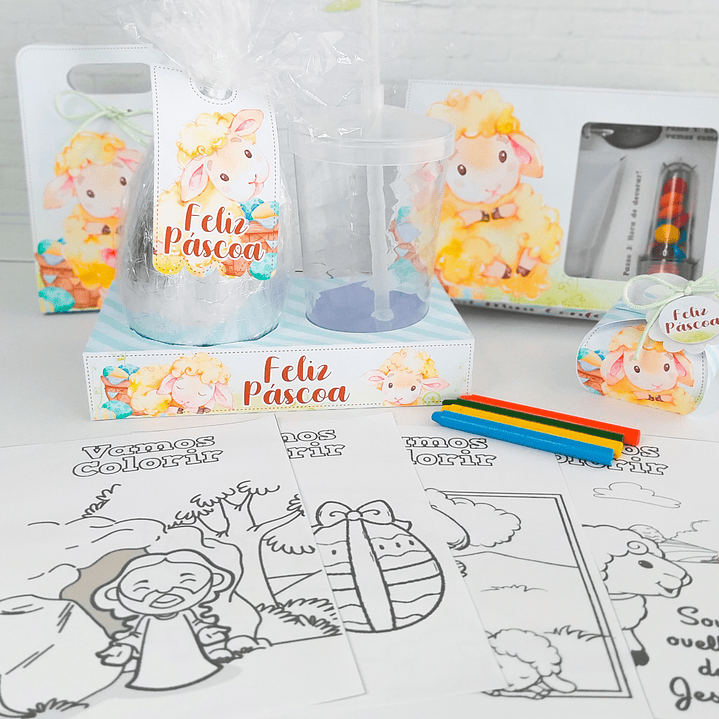 Arquivo de Corte Páscoa Cordeirinho Caixas e Caça aos Ovos 8