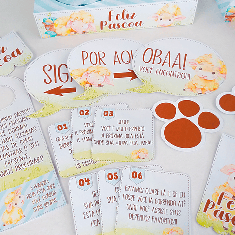 Arquivo de Corte Páscoa Cordeirinho Caixas e Caça aos Ovos