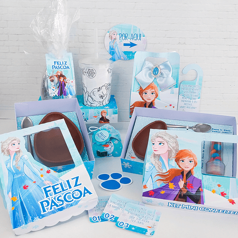 Arquivo de Corte Páscoa Frozen Caixas e Caça aos Ovos