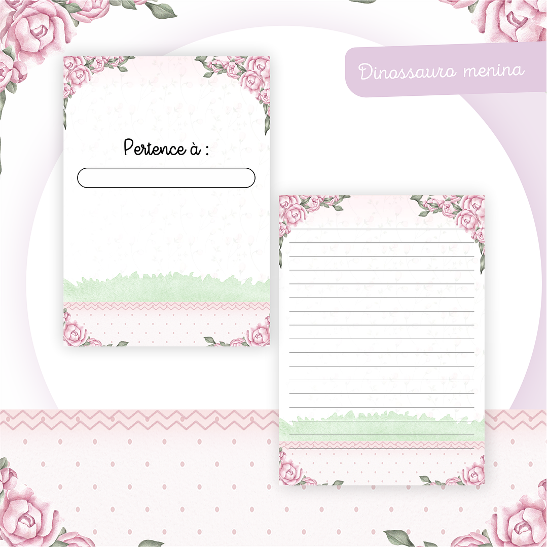 Kit Digital Dino Menina Baby - Caderneta, Livro do Bebê e Artes 3