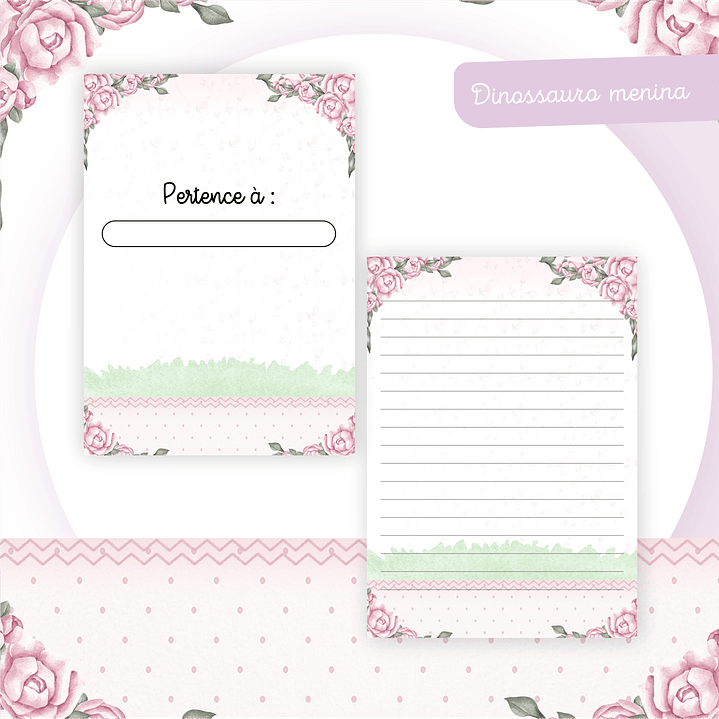 Kit Digital Dino Menina Baby - Caderneta, Livro do Bebê e Artes 3