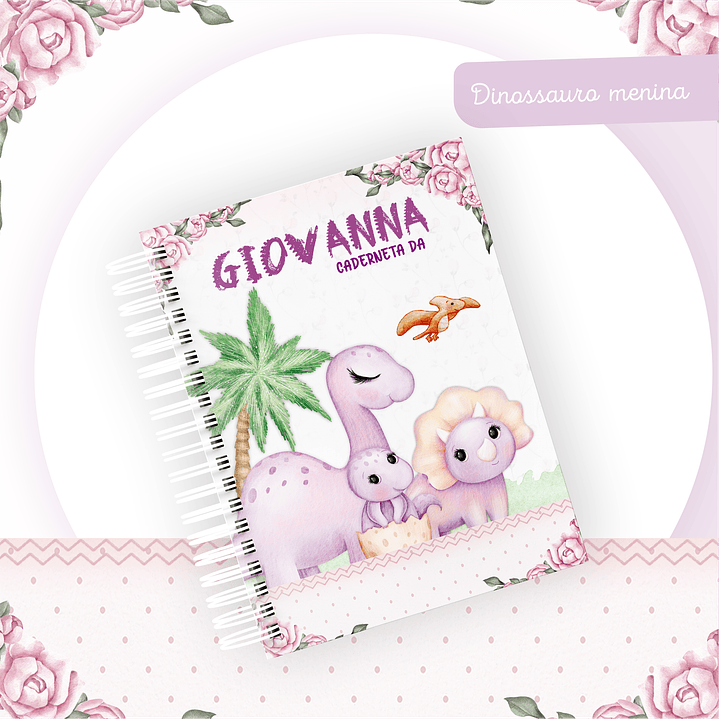 Kit Digital Dino Menina Baby - Caderneta, Livro do Bebê e Artes 5