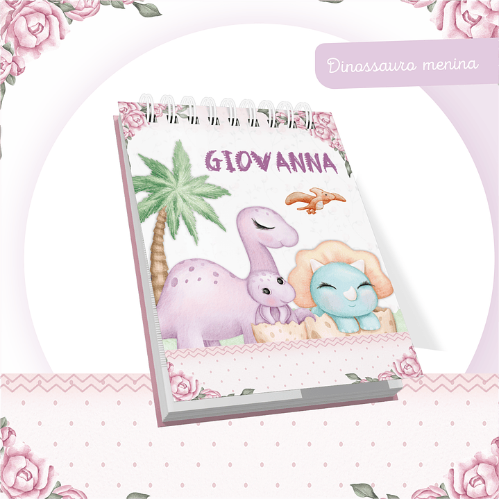 Kit Digital Dino Menina Baby - Caderneta, Livro do Bebê e Artes 7