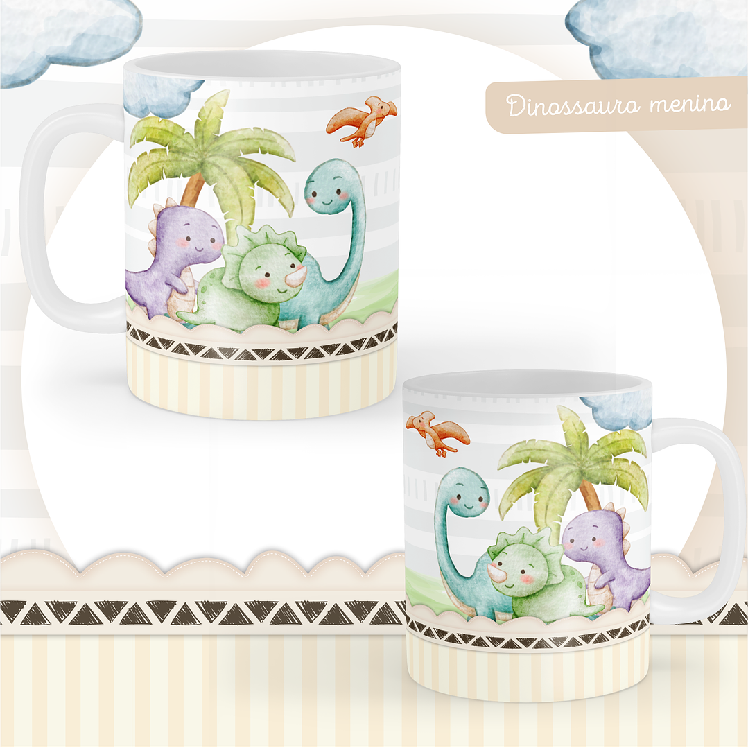 Kit Digital Encadernação Dino Menino - Livro do Bebê e Caderneta 9