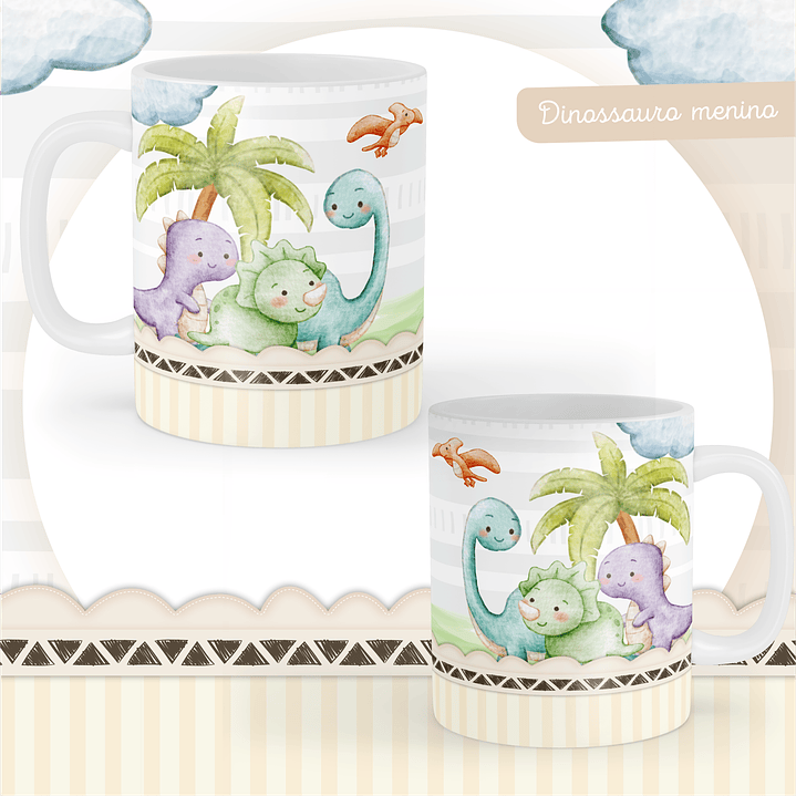 Kit Digital Encadernação Dino Menino - Livro do Bebê e Caderneta 9