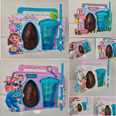 Arquivo de Corte Porta Ovo Páscoa e Copo Twister 4 Temas Studio e PDF