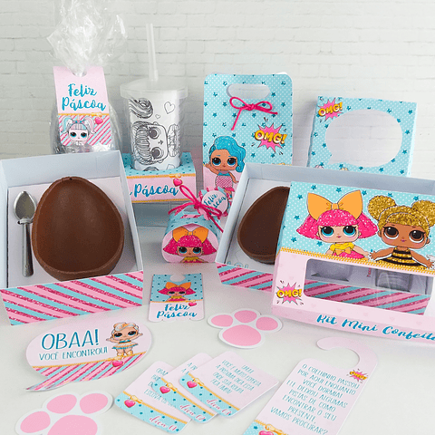 Arquivo de Corte Páscoa LOL Surprise Caixas e Caça aos Ovos