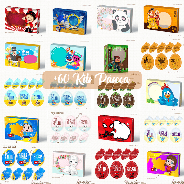 Combo Páscoa Criativa 60 Temas Caça aos Ovos Silhouette Studio 1