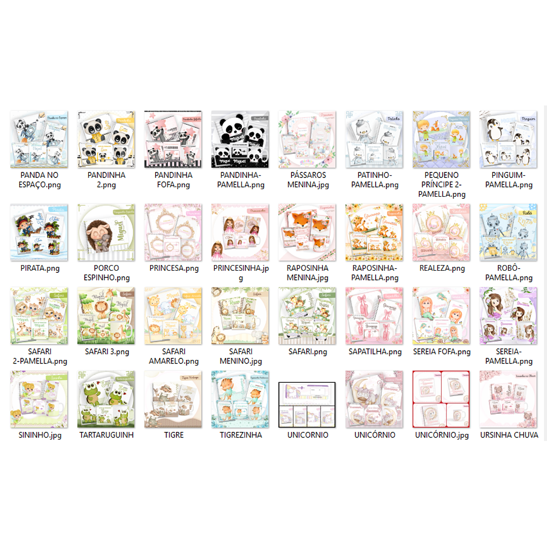 Pack Encadernação +110 Temas - Caderneta, Livro do Bebê e Caneca 5