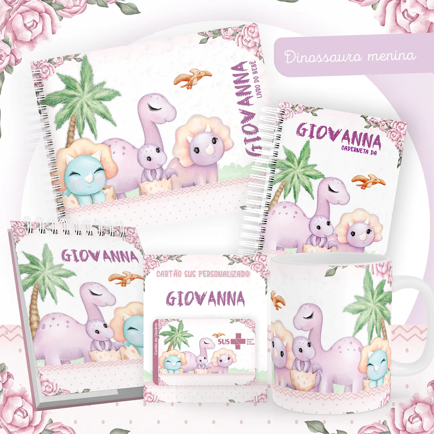 Pack Encadernação +110 Temas - Caderneta, Livro do Bebê e Caneca 2