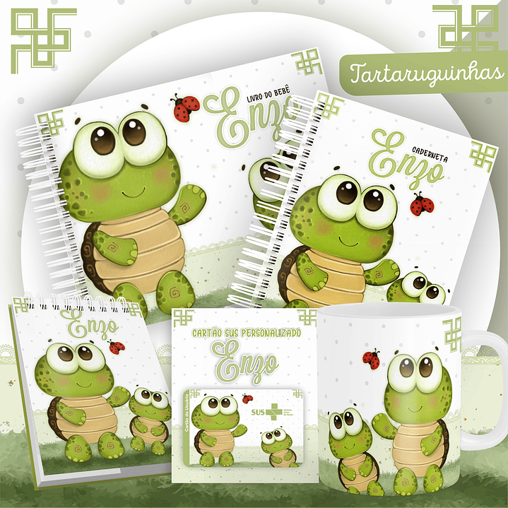 Pack Encadernação +110 Temas - Caderneta, Livro do Bebê e Caneca 7