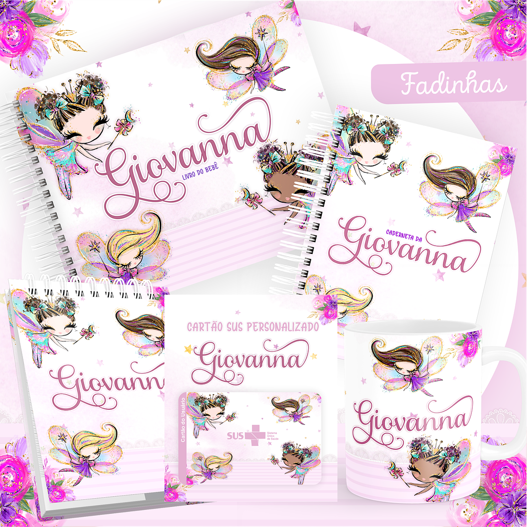 Pack Encadernação +110 Temas - Caderneta, Livro do Bebê e Caneca 8