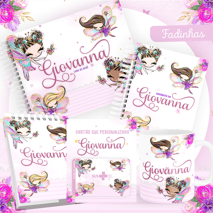 Pack Encadernação +110 Temas - Caderneta, Livro do Bebê e Caneca 8