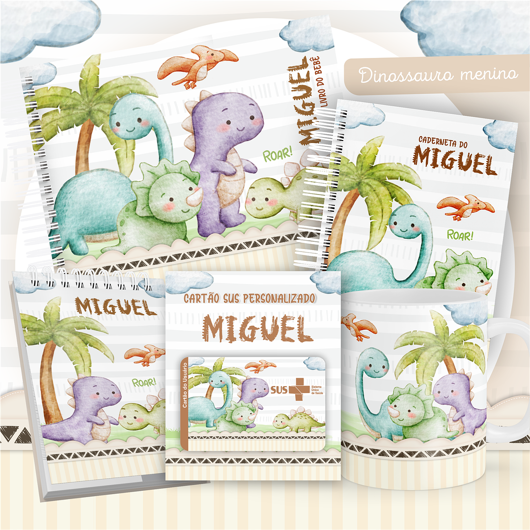 Pack Encadernação +110 Temas - Caderneta, Livro do Bebê e Caneca 10