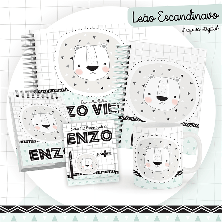 Pack Encadernação +110 Temas - Caderneta, Livro do Bebê e Caneca 11