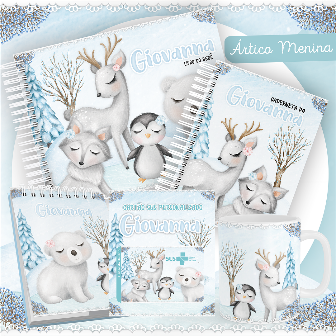 Pack Encadernação +110 Temas - Caderneta, Livro do Bebê e Caneca 12