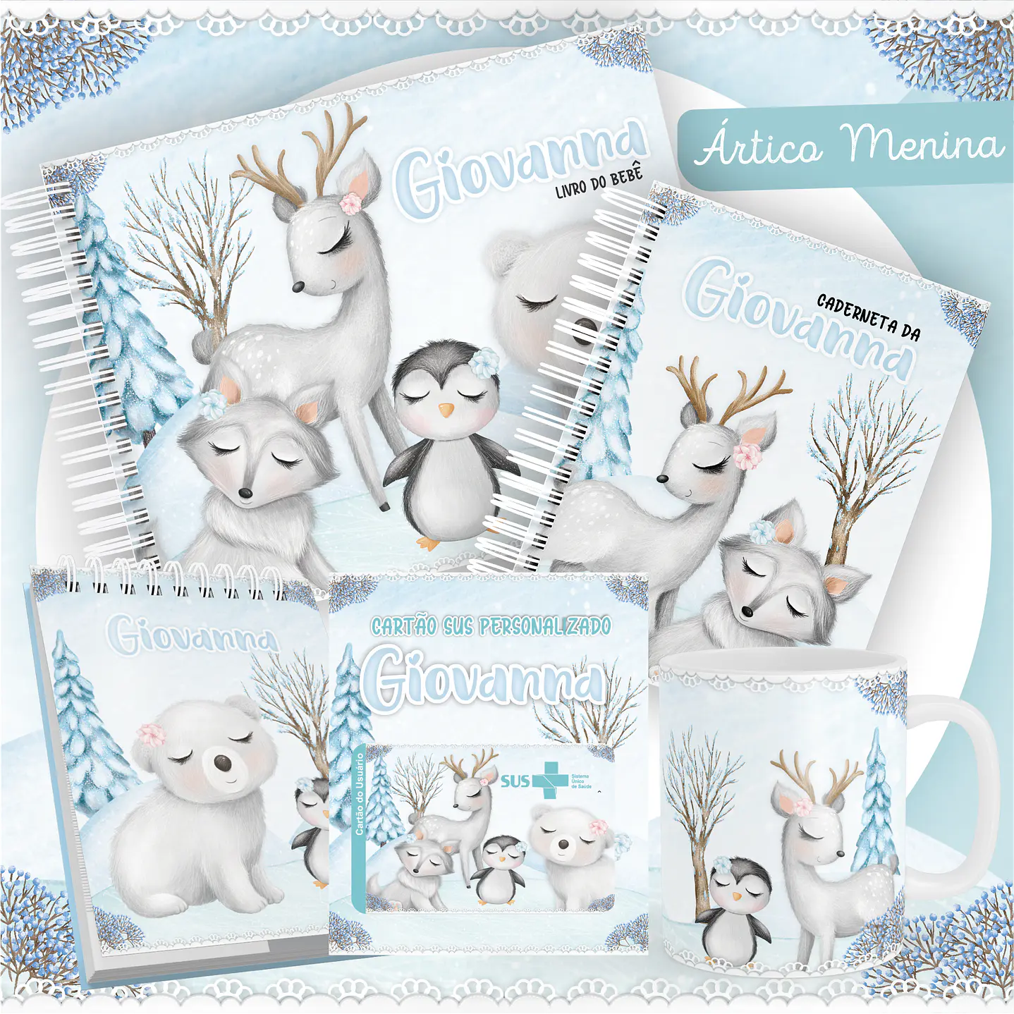 Pack Encadernação +110 Temas - Caderneta, Livro do Bebê e Caneca 8
