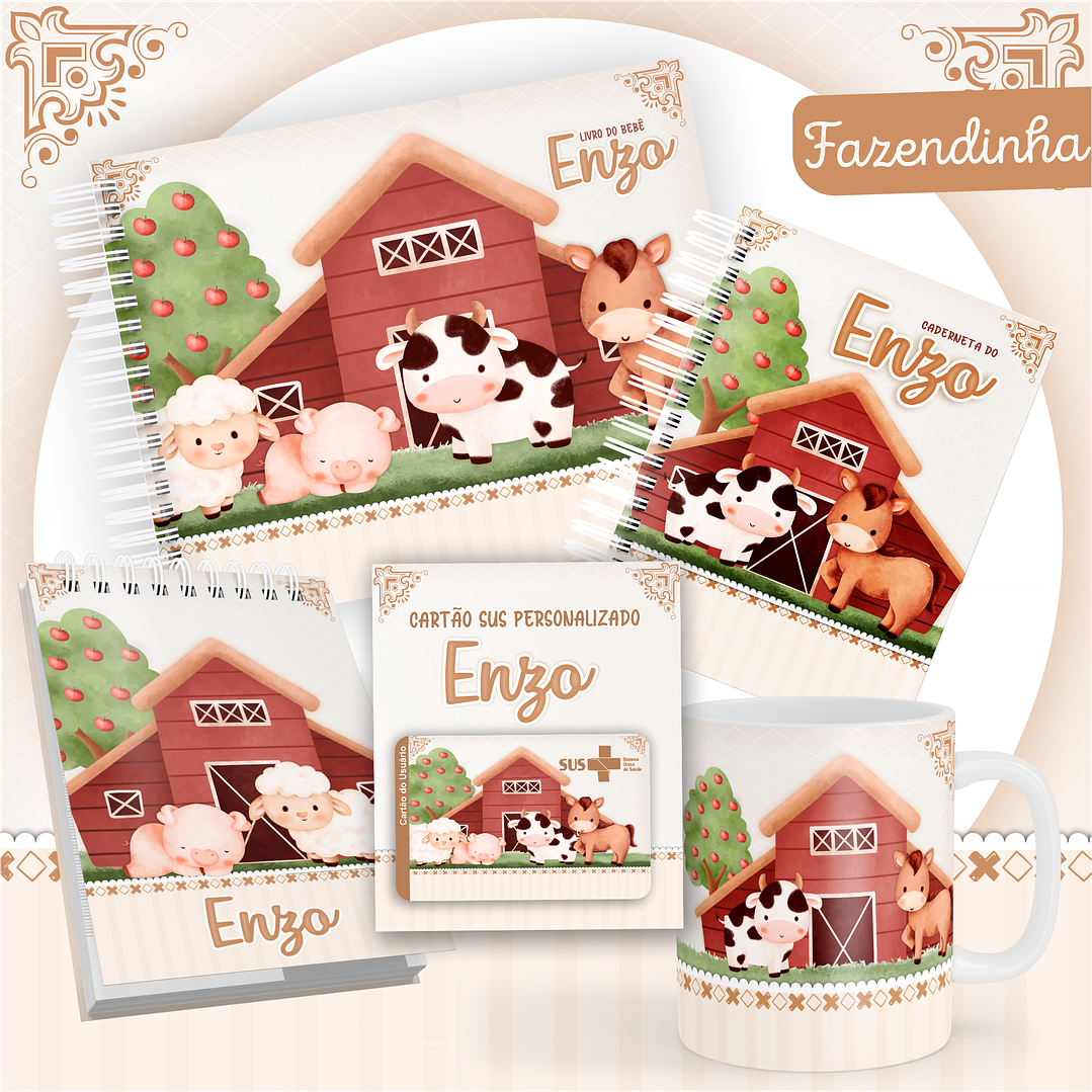 Pack Encadernação +110 Temas - Caderneta, Livro do Bebê e Caneca 14