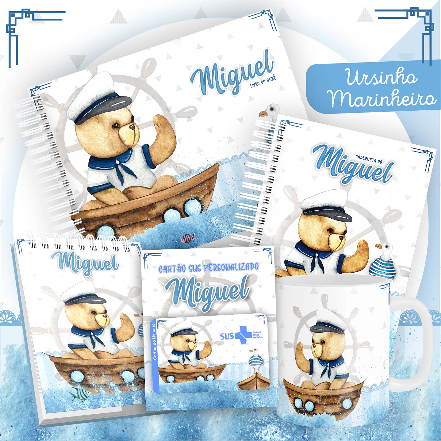 Pack Encadernação +110 Temas - Caderneta, Livro do Bebê e Caneca 12