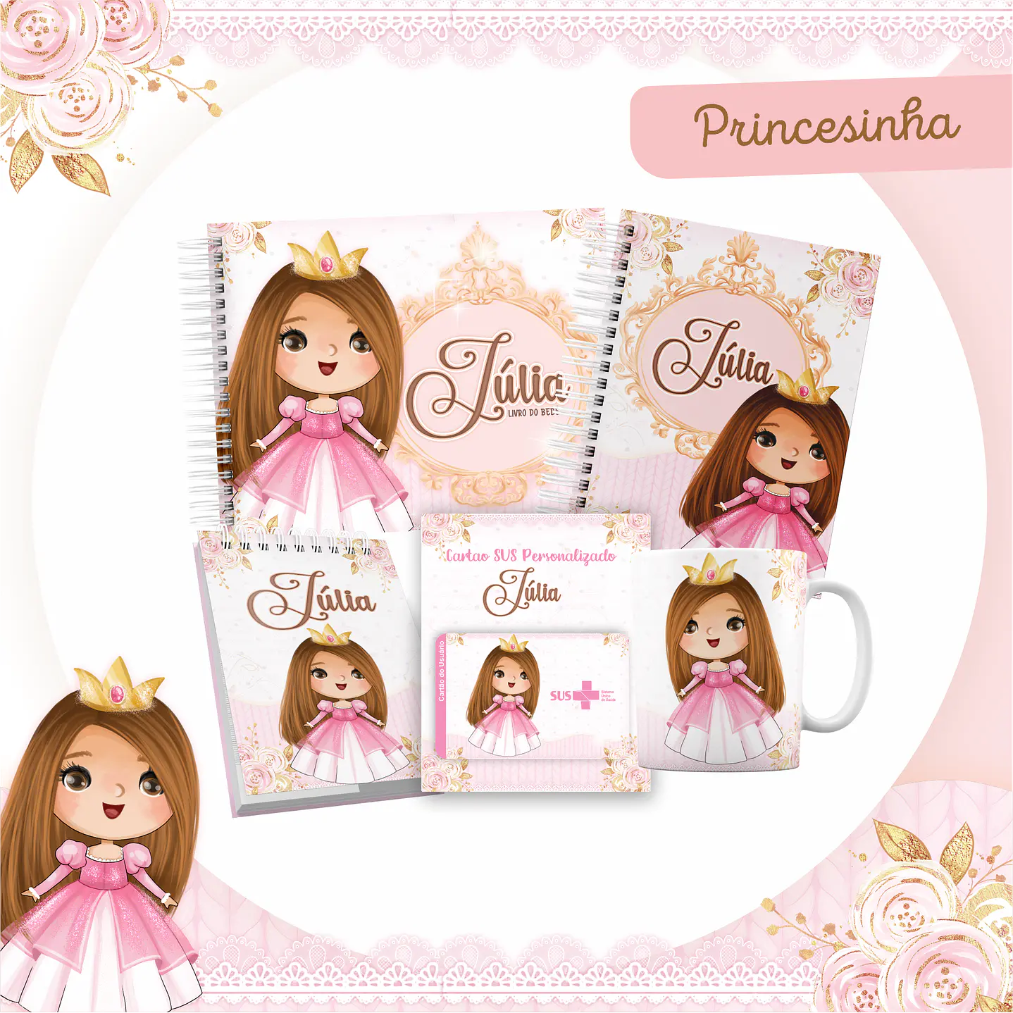 Pack Encadernação +110 Temas - Caderneta, Livro do Bebê e Caneca 13