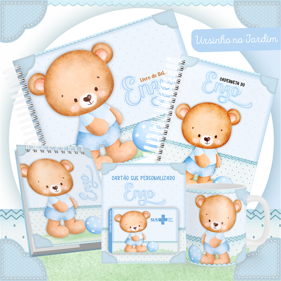 Pack Encadernação +110 Temas - Caderneta, Livro do Bebê e Caneca 18