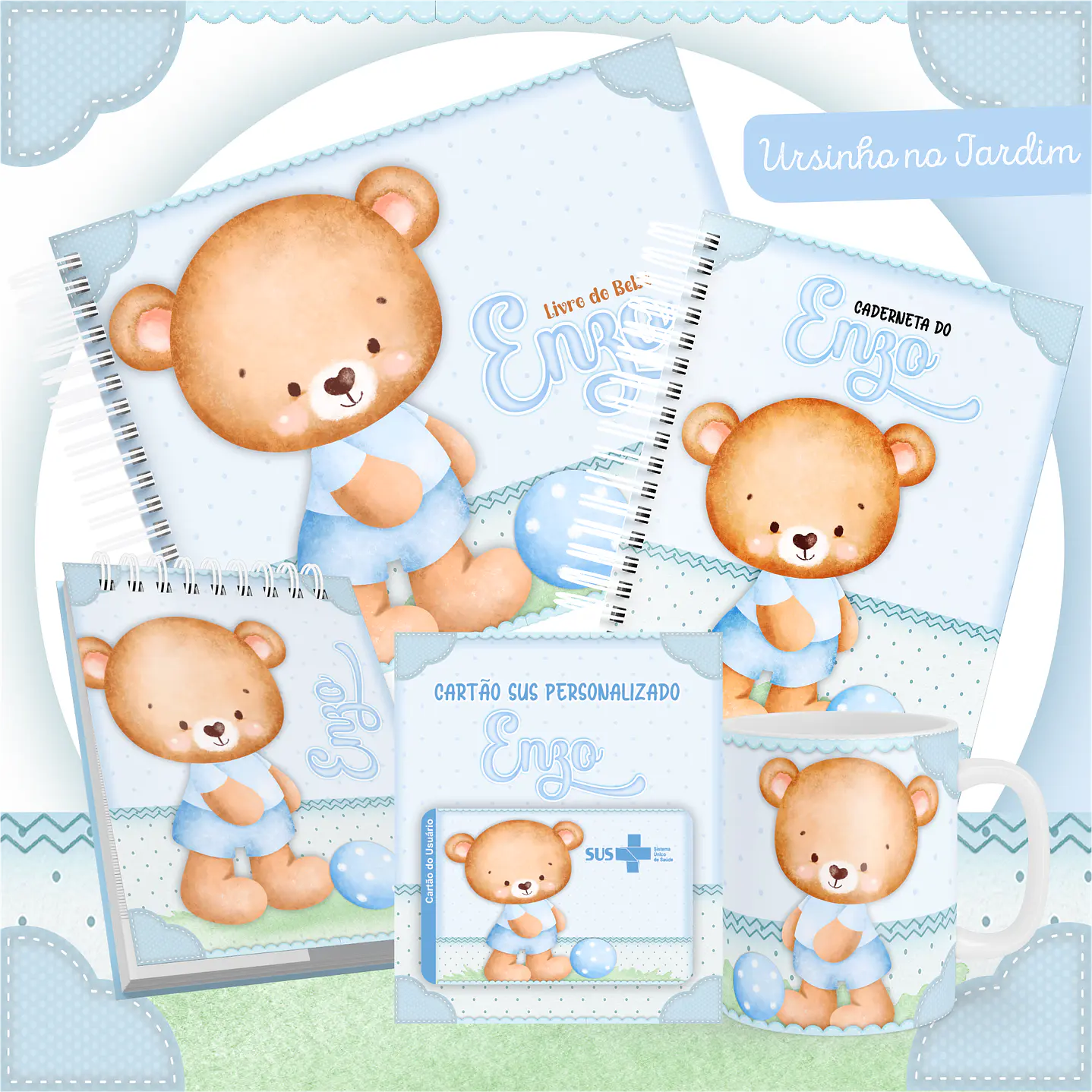 Pack Encadernação +110 Temas - Caderneta, Livro do Bebê e Caneca 14
