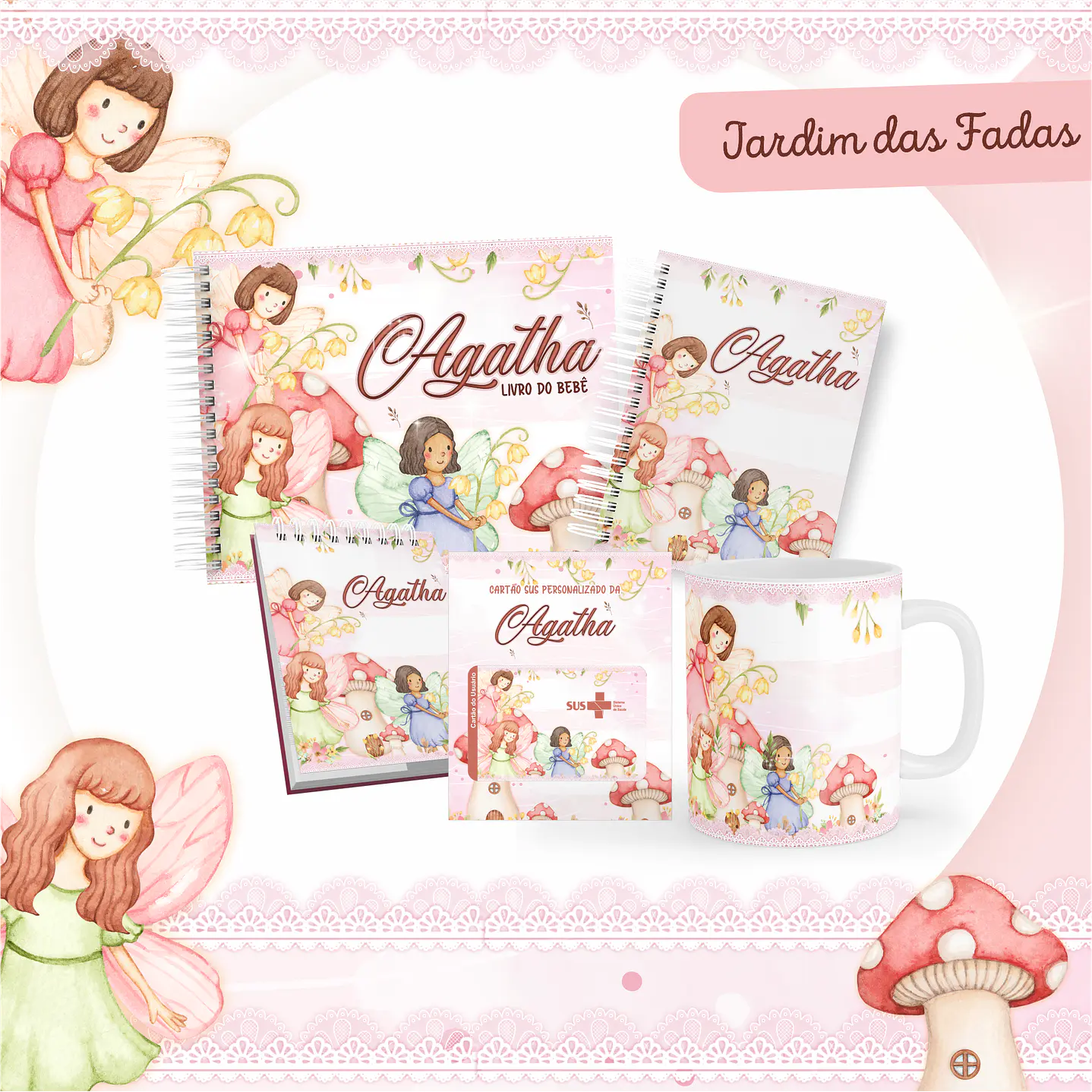 Pack Encadernação +110 Temas - Caderneta, Livro do Bebê e Caneca 16